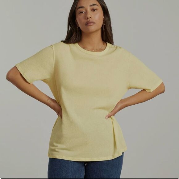 Everlane The Air Oversized Crew Tee Yellow Size XS NWT - Picture 1 of 12